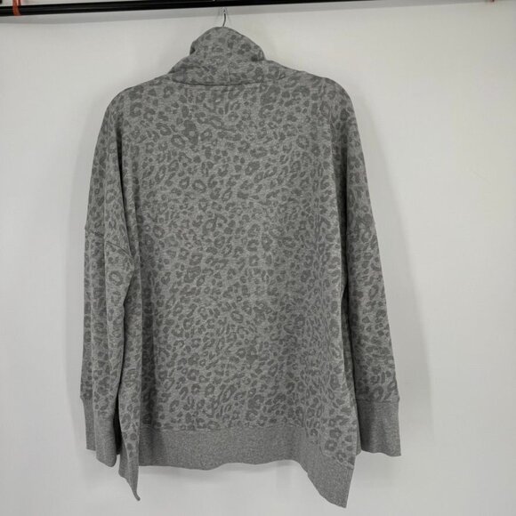 Calvin Klein Womens Grey Leopard Print Cowl Neck Sweatshirt top size 2XL - Picture 8 of 11